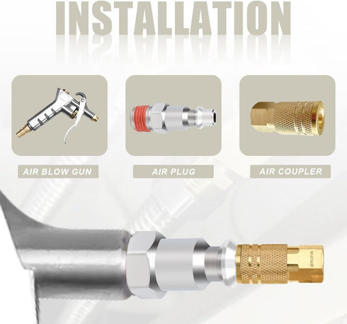 25PCS 1/4" Male NPT Industrial Air Plug 300PSI, Pneumatic Plugs Quick Connect Air Fitting...