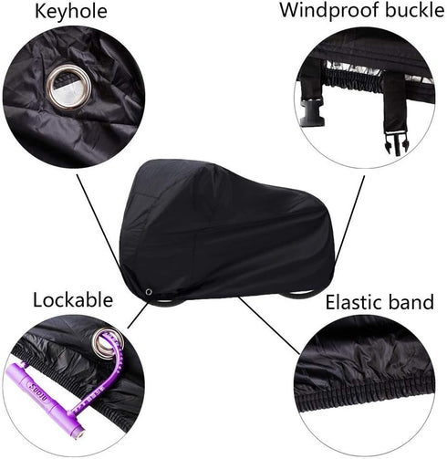 Bike Cover Waterproof Outdoor Bicycle Cover Thick Black. 29 Inch Windproof UV Snow Rustproof 190T with Lock Hole Storage Bag for Mountain Road Bik...