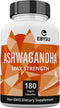 Ashwagandha 1,300mg – 180 Ashwagandha Capsules – Mood Support Supplement – Ashwagandha Supplements for Memory, Extracted from Ashwagandha Root – V...