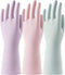 COOLJOB 3 Pairs Reusable Rubber Gloves for Dishwashing Cleaning Bleaching, Grippy Latex Dish Washing Gloves with Flocked Cotton Liner, Water Resis...