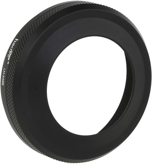 Haoge LH-X49B 2in1 All Metal Ultra-thin Lens Hood with Adapter Ring Set for Fuji Fujifilm FinePix X70 X100 X100S X100T X100F Camera Black Replaces...