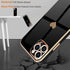Teageo for iPhone 13 Pro Case for Women Girl Cute Love-Heart Luxury Bling Plating Soft Back Cover Raised Full Camera Protection Bumper Silicone Sh...