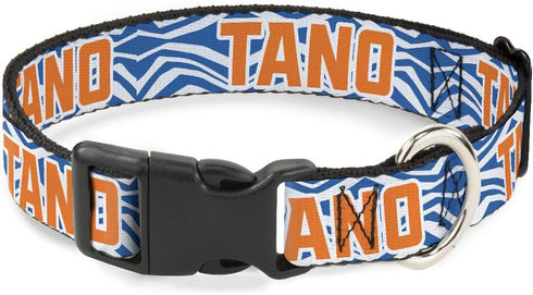 Star Wars Pet Collar, Dog Collar Plastic Buckle, Star Wars The Clone Wars Ahsoka Tano Text White Blue Orange, 9.5 to 13 Inches 1.0 Inch Wide...