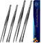 JETKONG 4 Pcs Kitchen Tweezers Professional Stainless Steel Cooking Tweezers Set, Black Kitchen Food Tweezer Tongs for Cooking, Repairing, and BBQ...