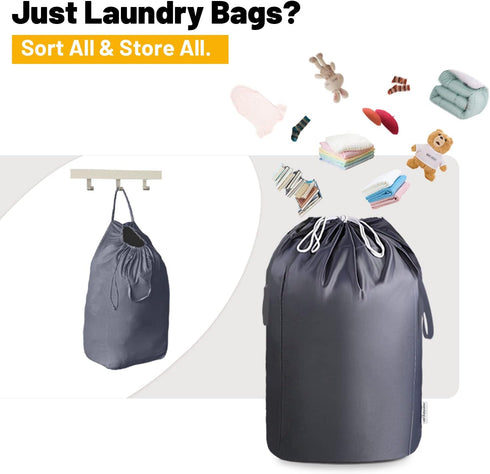 MCleanPin 140L Washable Laundry Bags with Handles,Dirty Clothes Storage for College Dorm or Travel, Laundry Liner Fit Most Laundry Hamper or Baske...