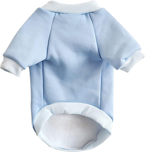 Puppy Sweater for Small Dogs Clothes Warm Winter Cat Clothe Pet Sweatshirt Knitwear Doggie Kitten Clothing, Light Blue, X-Large...