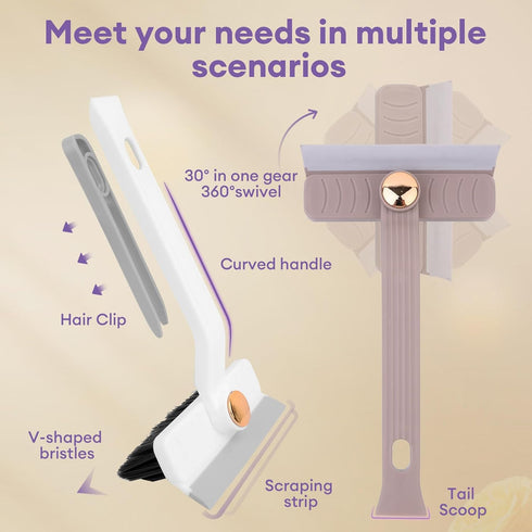 4-in-1 Upgrade Multi-Function Rotating Crevice Cleaning Brush,3 PCS 360 Degree Hard Bristle Rotating Crevice Cleaning Brush,Gap Cleaning Tools for...