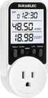 Suraielec Watt Meter, Plug-in Socket Power Meter, 90V-250V Wide Range, Backlit Large Display, Auto Cost Calculator, Overload Protection, Kilowatt ...