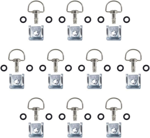Motorcycle Race Fasteners Quick Release D-Ring 1/4 Turn Race Fasteners Clip Style Type C 19mm Sliver (10 Pack)...