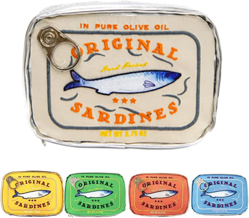 Canned Sardines Eye-catching Cute Clutch bag Makeup Case Cosmetic Bag Portable Snack Pouch bag Travel Toiletry Bags For Women Organizer Bag polyes...