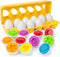 HANSGO 12PCS Matching Eggs shape sorter toy for toddlers 1-3 Educational Toy for Kids Baby Easter Toy Eggs for Boys Girls...