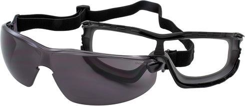 Global Vision Sunn Up Gray Motorcycle & Safety Goggles ANSI Z87.1 Scratch-Resistant Anti-Fog Smoke Lens...