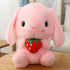 HOUPU Soft Toy - Sitting Lop Eared Rabbit, Easter White Rabbit Stuffed Bunny Animal with Carrot Soft Lovely Realistic Long-Eared Standing Pink Plu...