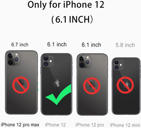 Design for iPhone 12 Waterproof Case, Full Body Shockproof Case for iPhone 12 Case with Screen Protector, Dust Proof Phone Case Cover for iPhone 1...