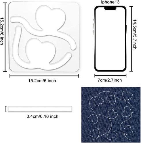 CRASPIRE 4PCS Acrylic Quilting Templates Love Lines Sewing Tools Kit Quilting Rulers DIY Sewing Tools Leather Cutting Stencils for Quilting Handwo...