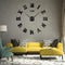 Timelike 3D DIY Wall Clock, 1M Modern Frameless Large 3D DIY Wall Clock Kit Decoration Home for Living Room Bedroom (Black-Black)...