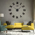 Timelike 3D DIY Wall Clock, 1M Modern Frameless Large 3D DIY Wall Clock Kit Decoration Home for Living Room Bedroom (Black-Black)...