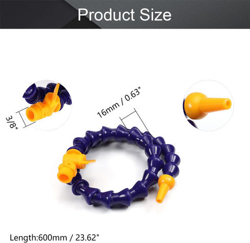 Utoolmart Flexible Coolant Pipe, G3/8 Thread Round Nozzle Coolant Pipe Hose, 24" Length Adjustable Flexible Cooling Tube with Valve, for Lathe Hyd...