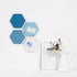 8 Pcs Hexagon Felt Bulletin Board Tiles, Self Adhesive Felt Pin Board Wall Tiles for Photos, Pictures, Memos (Cyanine)...