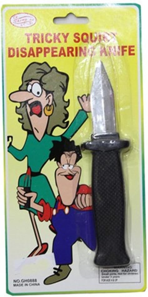 2 PCS Retractable Knife Joke Trick Halloween Props Toy Disappearing Dagger Fake Plastic Blade Magic Toy...