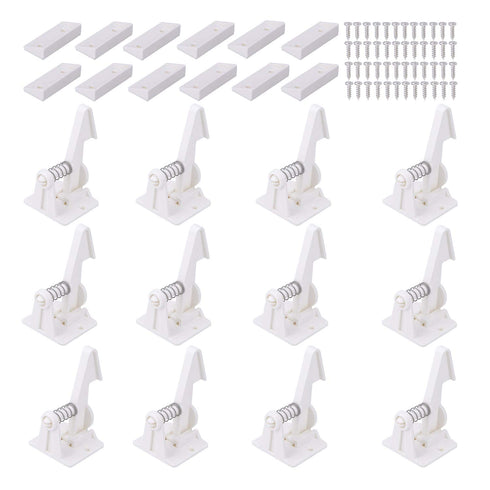 12 Pack Cabinet Locks Child Safety Latches - Vmaisi Baby Proofing Cabinets Drawer Lock with Adhesive Easy Installation - No Drilling or Extra Scre...
