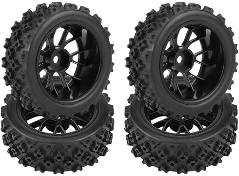 4PCS Replacement Tires for RC 1:10 Car, Racing Off Road Vehicle Tires Rubber Tyre Wheel Rim(Black)...