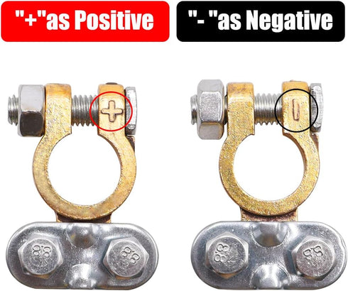Tnisesm 1Pair Battery Terminal Set with Anti-corrosion Washers, Positive Negative Battery Terminals Connectors Clamps for Boat Yacht Camper Truck ...