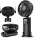 Portable Handheld Fan, 5000mAh Battery Operated Fan with LED Display, Hand Held/Neck/Desk 3 in 1 Small Personal Mini Fan 180° Foldable USB Recharg...
