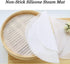 Stohua 5 pcs Non Stick Silicone Steamer Liners Mesh Mat Round Pad for Bamboo Steamer, Reusable,Flexible-11" Diameter...