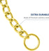 WePet Dog Chain Collar, Metal Slip Collar, Heavy Duty Choke Collar, for Training, Control, Durable Steel Cuban Links, Avail, Gold, L...