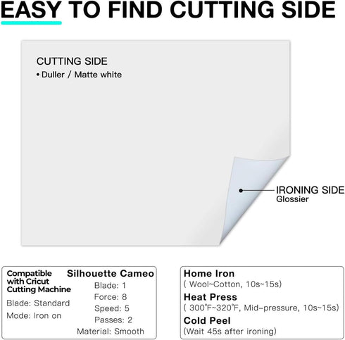 White HTV Heat Transfer Vinyl Bundle: 13 Pack 12" x 10" White Iron on Vinyl for T-Shirt, Heat Transfer Vinyl for Silhouette Cameo or Heat Press Ma...