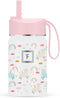 IRON °FLASK Kids Water Bottle - Straw Lid, 20 Name Stickers, Vacuum Insulated Stainless Steel, Double Walled Tumbler Travel Cup, Mug - Lama Rainbo...