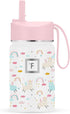 IRON °FLASK Kids Water Bottle - Straw Lid, 20 Name Stickers, Vacuum Insulated Stainless Steel, Double Walled Tumbler Travel Cup, Mug - Lama Rainbo...