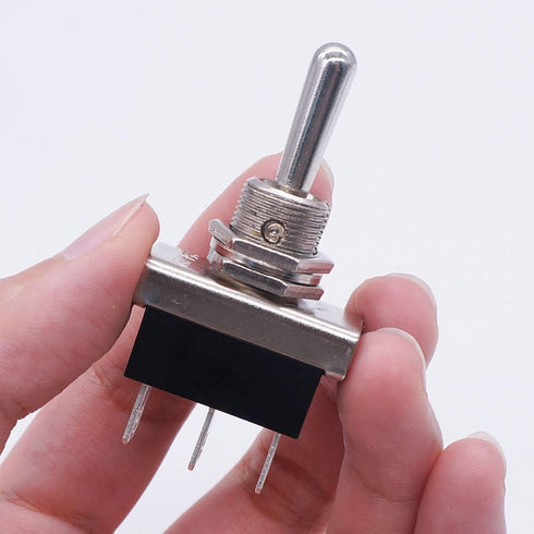 weideer 2Pcs Momentary Toggle Switch 12V 25A SPDT (ON)/Off/(ON) 3 pin 3 Position Waterproof Toggle Switch with Waterproof Cover for Auto Car KN3D-...