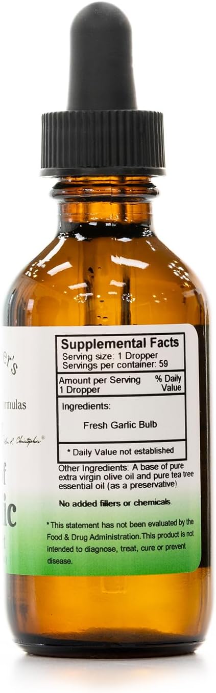 Christopher's Original Formulas Oil of Garlic Extract 2 Ounces - Pack of 1 - Premium Herbal Supplement - Cold-Pressed & Pure Liquid Garlic Oil | V...