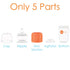 PopYum 9 oz Orange Anti-Colic Formula Making/Mixing/Dispenser Baby Bottle with #2 Medium Flow Nipple, 260 ml, BPA-Free, Natural Latch...