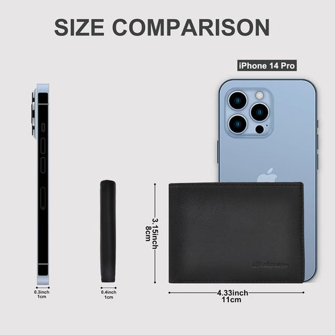 Chelmon Slim Wallet for Men ID Window with RFID Blocking Front Pocket Minimalist Bifold Bussiness Card Holder Gift for Men...
