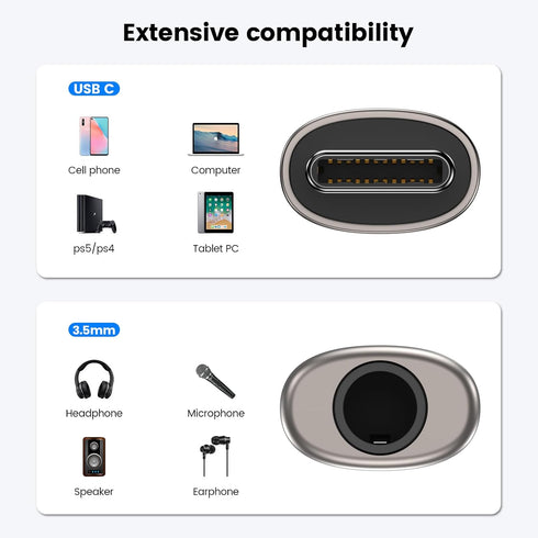 MOSWAG USB C to 3.5mm Headphone Adapter, Wide Compatibility, Plug and Play for Samsung, iPad, Pixel, Huawei...