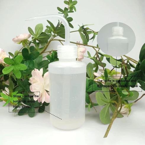 2Pcs 250ml 8.5oz Plastic Safety Wash Bottle,Narrow Mouth Squeeze Bottles for Tattoo Wash?Chemistry, Industry, Lab & Gardening-Transparency...