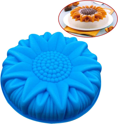 9.8'' Sunflower Birthday Cake Mold Silicone Baking Molds Party Cake Bakeware for Your Anniversary Dessert, Cake, Bread, Tart, Pie, Flan and More #...