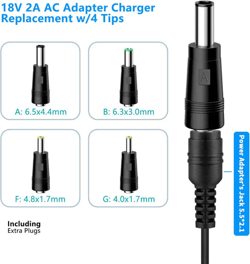 18V DC Adapter Charger Compatible for Altec Lansing mix 2.0 Rockbox XL IMW999, Altec Lansing IMW889 Bluetooth Speakers, Brookstone Big Blue Studio...