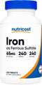 Nutricost Iron (As Ferrous Sulfate) 65mg, 240 Tablets - Non-GMO, Gluten Free...