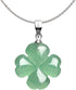St. Patrick's Day Four Leaf Clover Pendant Necklace Green Aventurine Gemstone Pendant Necklace 18"...
