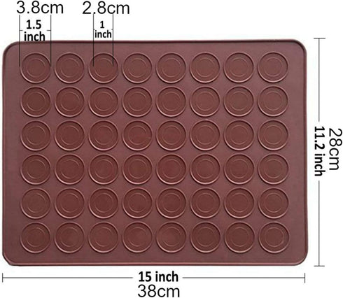 2 PCS 48 Capacity Macaron Silicone Baking Mat Baking Sheet Muffin DIY Chocolate Cookie Mould for Baking, Non-Stick, Easy to Clean, Reusable Baking...