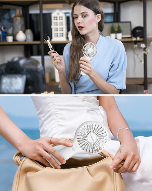TriPole Handheld Fan 5000 mAh Battery Operated Mini Fan Portable Small Personal Fan with Powerful Wind USB Rechargeable Eyelash Fan for Makeup Gir...