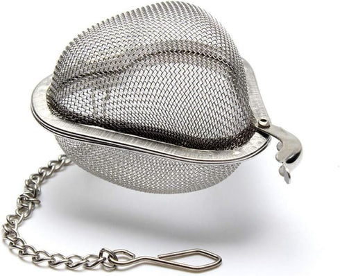 2pcs Stainless steel fine mesh seasoning ball kitchen soup spice stew filter kitchen tool metal tea bag tea ball (2pcs Heart Shape),Silver,5.5X6CM...