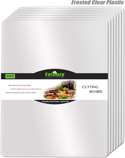 Fotouzy Plastic Cutting Board Set of 7, Frosted Clear Flexible Cutting Mats, BPA-Free, Non-Porous, Dishwasher Safe, Transparent...