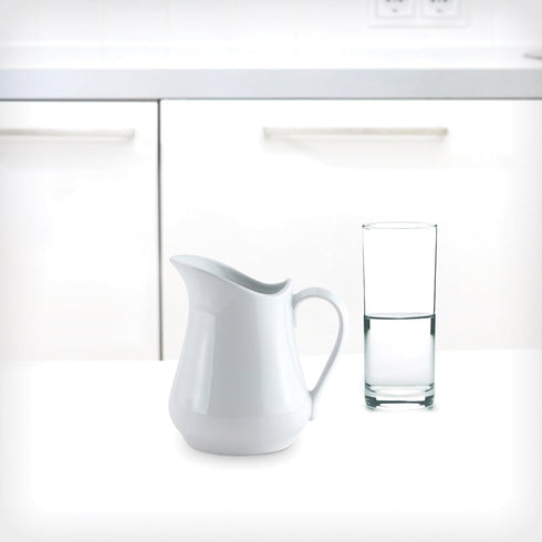 HIC Kitchen Creamer Pitcher with Handle, Fine Porcelain, 16-Ounce...