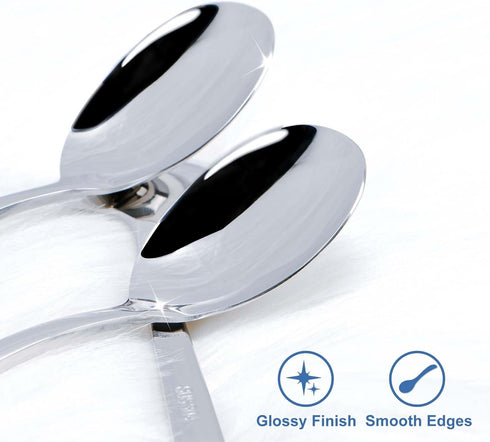 Set of 5 Premium Korean Soup Spoons, 8 Inch 18/10 Stainless Steel Long Handle Rice and Asian Spoon for Home, Kitchen, Restaurant, Cafe, Dishwasher...