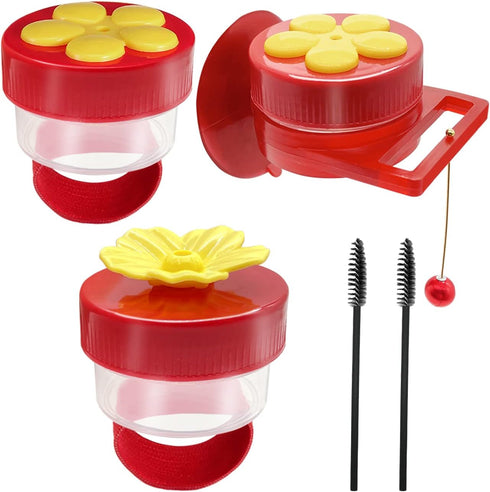 Hand Hummingbird Feeder, 3 Pack Mini Flower Handheld Hummingbird Feeding Tools with Cleaning Brush, Window Humming Wild Bird Feeders for Backyard ...